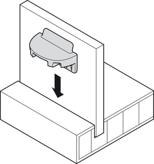 Häfele 260.09.560 Rear Panel Connector, Ixconnect RPC G 13/20, gray plastic, For wood thickness: From 12 mm (1/2")