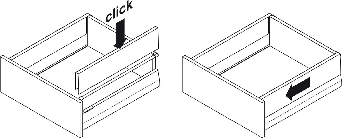 Häfele 551.60.302 Add-on Drawer Sides, Matrix Box P, For gallery railing system, Length 350 mm (13 3/4"), anthracite