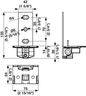 Häfele 290.24.920 Lower Support, Steel, Zinc plated