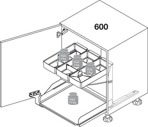 Häfele 545.17.356 Base Unit Pull-Out, Kitchen Tower 600, anthracite
