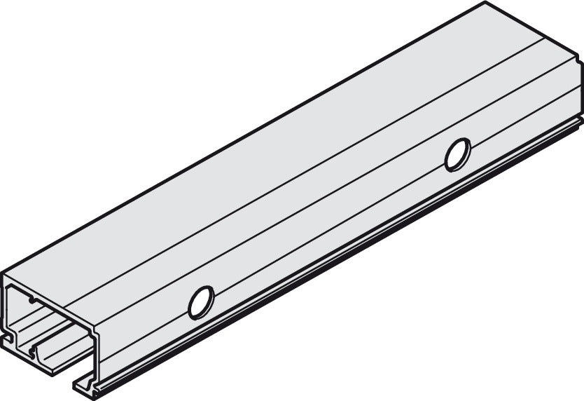 Häfele 940.60.601 Running track, Pre-drilled, W x H: 47.5 x 31 mm (1 7/8" x 1 1/4"), for Hawa Porta, Divido, Length: 2.5 m (8' 2 7/16"), aluminum, silver colored anodized