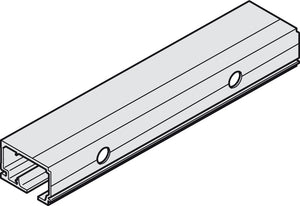 Häfele 940.60.601 Running track, Pre-drilled, W x H: 47.5 x 31 mm (1 7/8" x 1 1/4"), for Hawa Porta, Divido, Length: 2.5 m (8' 2 7/16"), aluminum, silver colored anodized
