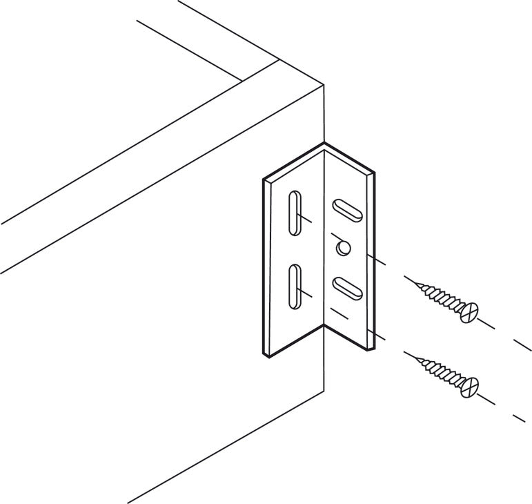 Häfele 260.26.141 Kolbe Korner, Connecting Bracket, Steel, 19 x 38 mm, Bulk, Tan