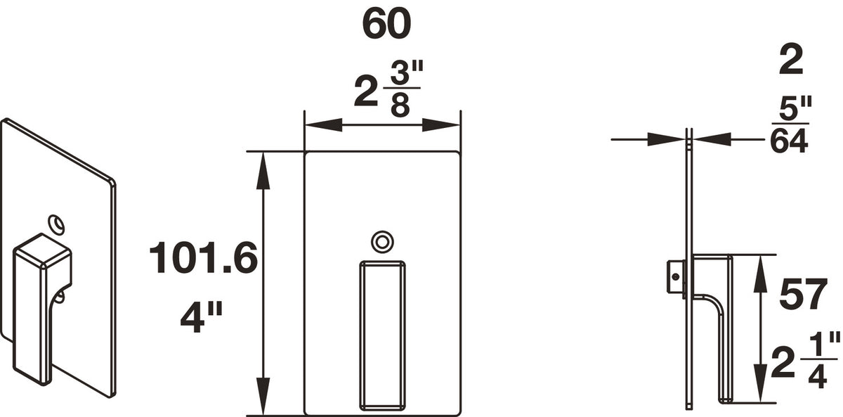 Häfele 911.26.940 BL100 Privacy Lock, for Sliding Barn Door, Round trim, T1 thumb-turn, matte stainless steel, 2 1/4" lock backset