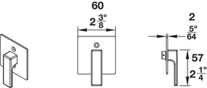 Häfele 911.26.940 BL100 Privacy Lock, for Sliding Barn Door, Round trim, T1 thumb-turn, matte stainless steel, 2 1/4" lock backset