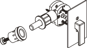 Häfele 911.26.940 BL100 Privacy Lock, for Sliding Barn Door, Round trim, T1 thumb-turn, matte stainless steel, 2 1/4" lock backset