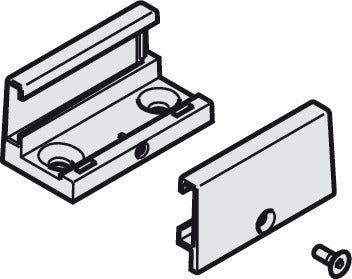 Häfele 941.18.032 Bottom guide, with zero clearance, for Hawa Purolino-Plus, Puro, for glass thickness: 8 - 13 mm (5/16" - 17/32")