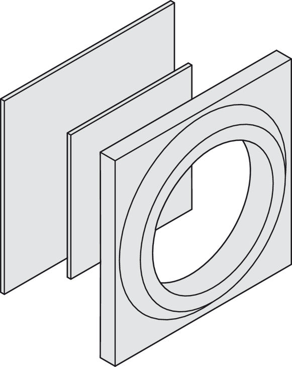 Häfele 941.12.051 Profile Handle, Hawa Divido, Square Shape, For Gluing onto Glass Sliding Doors