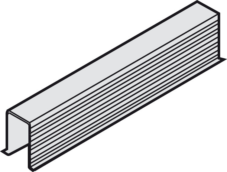 Häfele 940.41.130 Guide Rail, 20 x 12 mm (13/16" x 1/2"), Glue-in, for Hawa Junior, Symmetric, Telescopic, Ordena, Length: 1.3 m (4' 3 1/8")