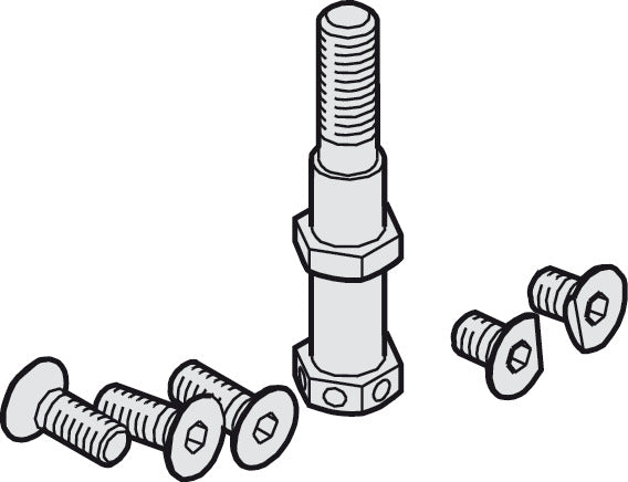 Häfele 940.41.022 Suspension Bolt, M8, Including Mounting Screws, For Hawa Junior, for 1 door: 2 pieces