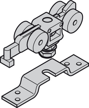 Häfele 940.42.013 Running Gear, 4 Rollers, Without Soft and Self Closing Mechanism, For Slido D-Line12, Suitable for Version A, B