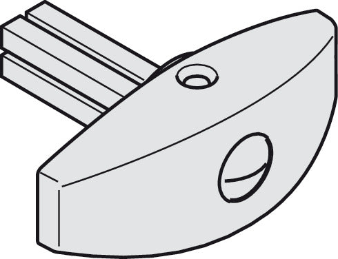 Häfele 946.22.950 Thumbturn, with square pin, For Hawa Variofold and Centerfold 80/H, For Door Thickness of 35 to 40 mm (1 3/8" to 1 9/16th")