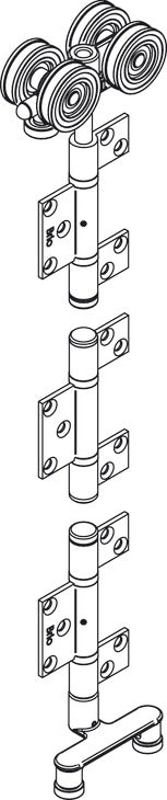 Häfele 943.34.064 Non-Mortise Intermediate Hanger Set, non-mortise, Al Fresco Summit, PVD Rustic Black