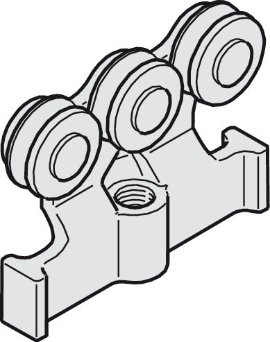 Häfele 942.42.013 Running Gear, M12, for HAWA Super 350A and 500A, 3 Rollers