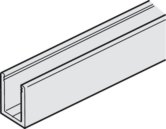 Häfele 941.01.725 Guide Channel, Lower, Pre-drilled, For Hawa Porta 100 GWF/GF/GFO, Anodized, length: 2.5 m (8’ 2 7/16”)
