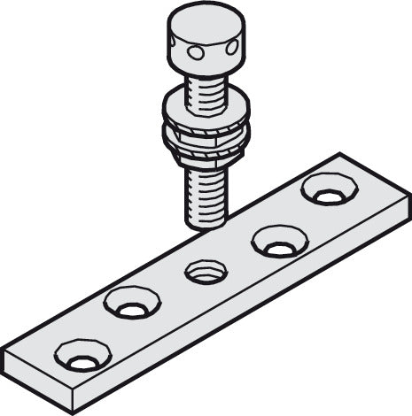 Häfele 942.14.022 Suspension Plate, with M8 Bolt and Counter Nut, HAWA Media 70, for 1 door, with M8 suspension screw and lock nut