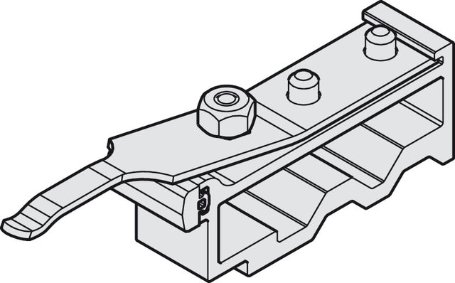 Häfele 942.56.041 Track Stopper, with Adjustable Retention Spring, for Hawa Junior 250 A/250 B, for 1 door: 1 piece