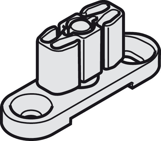 Häfele 940.40.037 Single Lower Guide, for Wood Sliding Door, Rattle-free, zinc alloy, silver colored