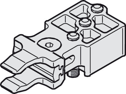 Häfele 942.30.042 Track Stopper, with Adjustable Retention Spring, for Hawa Silenta 150/B, with adjustable retaining spring, for 1 door