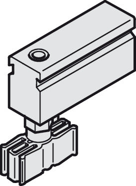 Häfele 946.12.060 Lower Guide, with Slider and Suspension Block, For Hawa Junior, Plastic