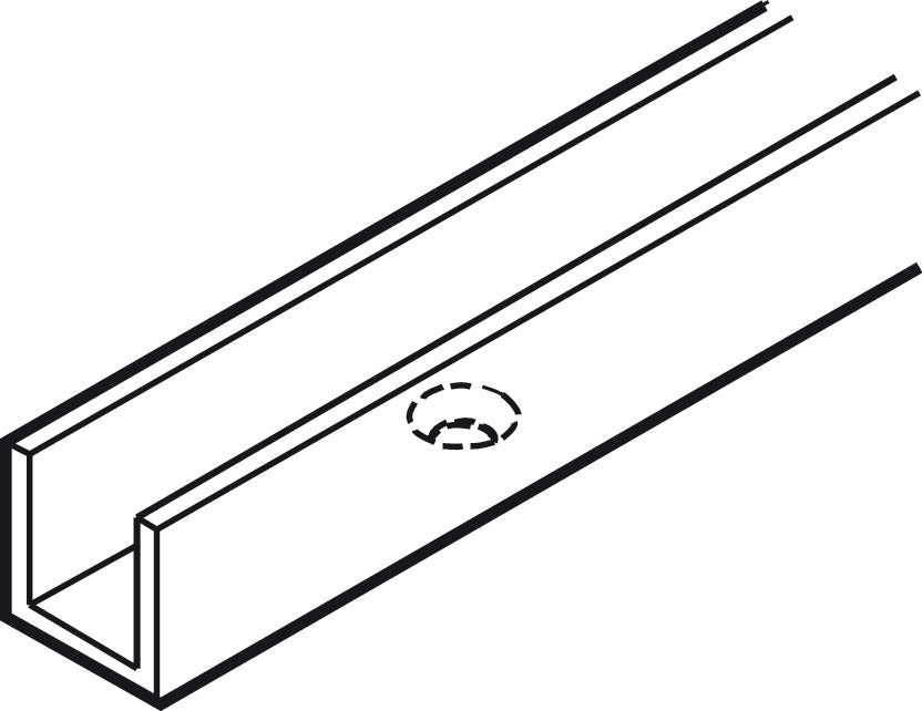 Häfele 941.00.925 Lower Guide Channel, Pre-drilled, for Hawa Telescopic, Junior, folding wall, Length: 2.5 m (8' 2 7/16")