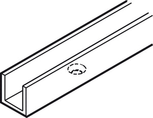 Häfele 941.00.925 Lower Guide Channel, Pre-drilled, for Hawa Telescopic, Junior, folding wall, Length: 2.5 m (8' 2 7/16")