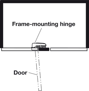 Häfele 315.01.740 Blind Corner Clip-On Hinge, Opening Angle 92°, Inset, Tab: 4-5mm, Soft-close