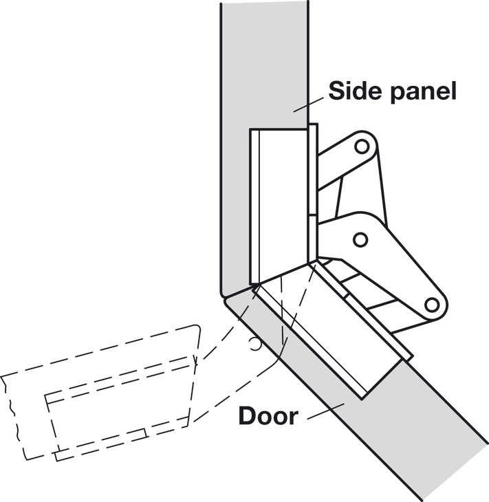 Häfele 325.00.708 Miter Hinge, GS 45/90, 135° Opening Angle, For doors and flaps, GS 45, opening angle 135°
