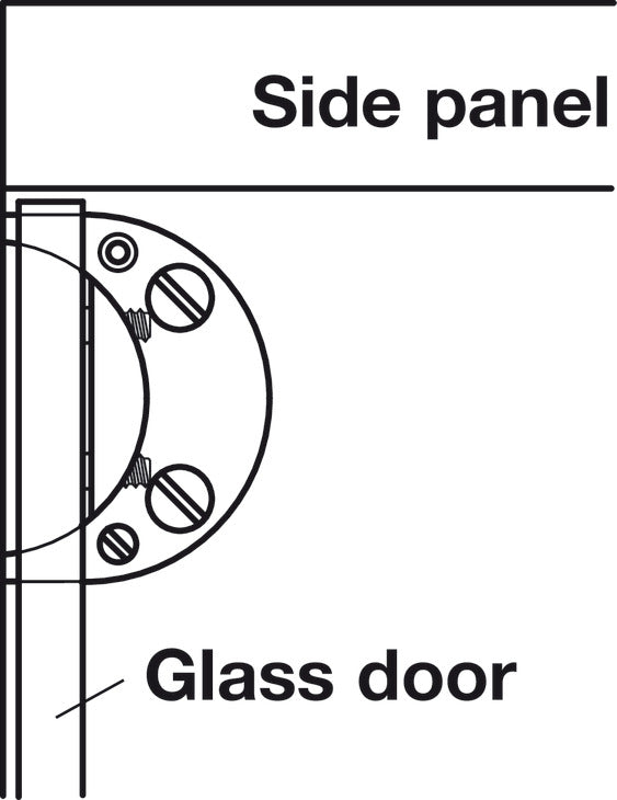 Häfele 361.49.603 Glass Door Hinge, Opening angle 95°, inset mounting, Door mounting without glass drilling, Matte nickel