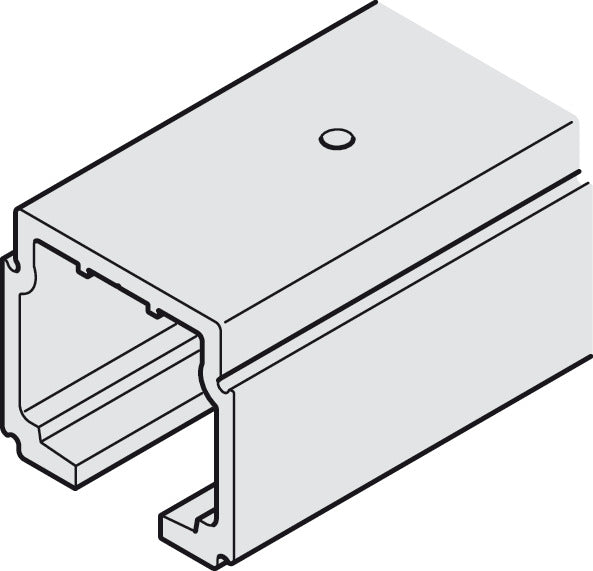 Häfele 941.62.603 Running Track, For Slido D-Line11, pre-drilled, Length: 3,000 mm (118 1/8"), aluminum, silver colored anodized
