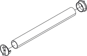 Häfele 801.42.737 TAG - Round Closet Rod with Supports, Synergy Collection, White, 29 3/4"