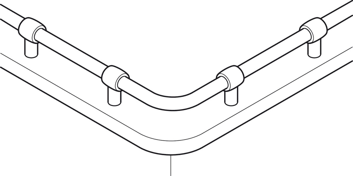 Häfele 522.00.236 Tubular Rail, Kitchen Rail System, Polished chrome