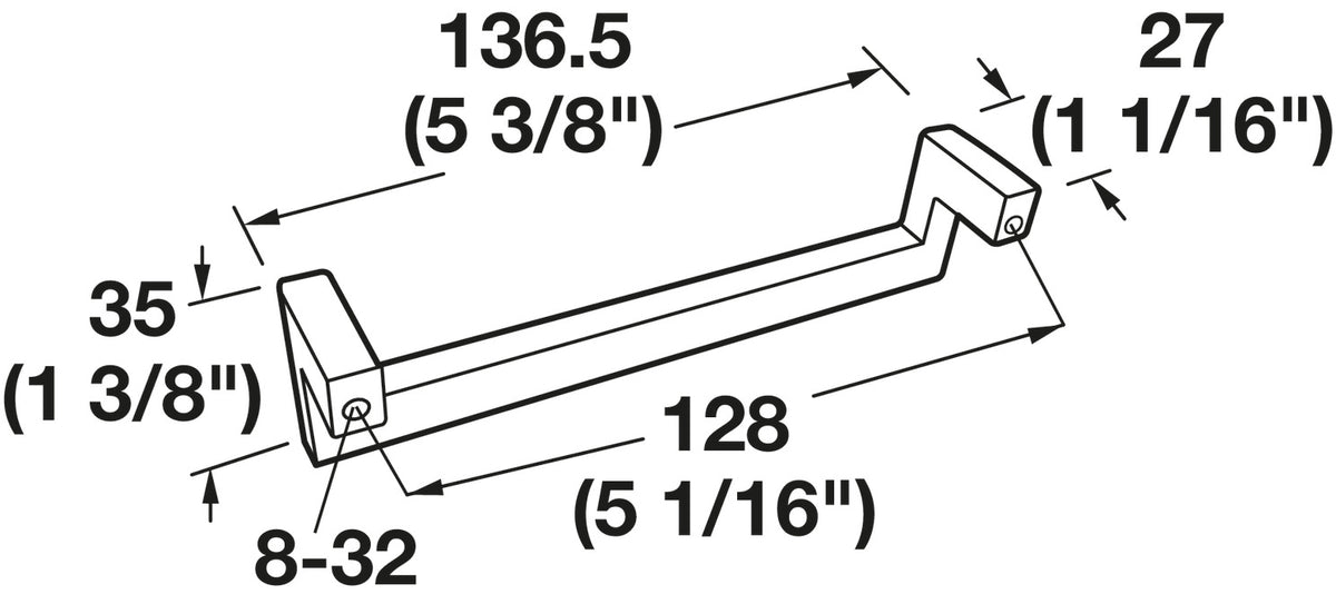 Häfele 111.95.120 TAG - Pull, Modern, Zinc, polished chrome