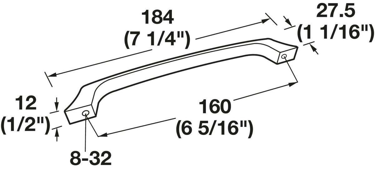 Häfele 111.95.130 TAG - Pull, Zinc, polished chrome