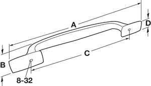 Häfele 133.53.022 Pull, Highland Ridge, Zinc, polished nickel, 128 mm (5 1/16") CTC