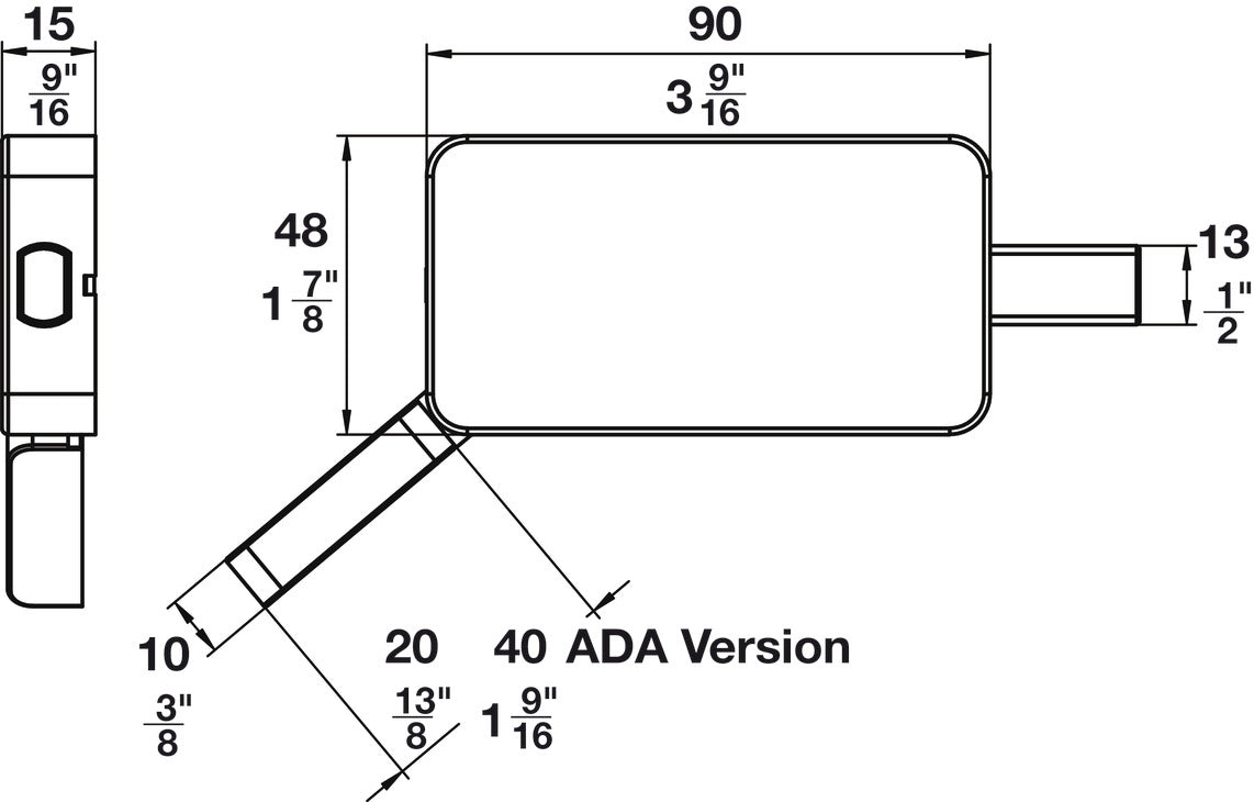 Häfele 911.27.157 BL200 Privacy Lock, for Sliding Barn Door, with thumb-lever, Graphite black