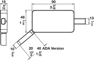 Häfele 911.27.157 BL200 Privacy Lock, for Sliding Barn Door, with thumb-lever, Graphite black
