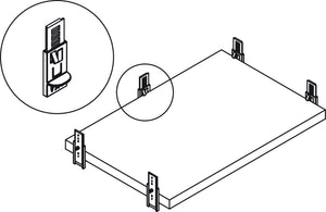 Häfele 282.28.490 Mullion Shelf Clip, Adjustable, Plastic, Ø 5mm