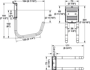 Häfele 792.12.080 J Hook, 6" Length, HandiACCESSORIES™, HandiSOLUTIONS, HSH06JBWL