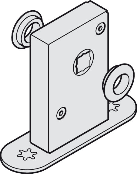 Häfele 943.55.070 Lock, Slido Fold 100-T/W-Fold 32, steel, With rosettes and dust proof strikeswith rosettes and dust proof strikes