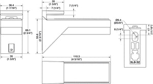 Häfele 284.09.381 Shelf Support, Wall Fixing, for Glass Shelves, KALABRONE, For shelf thickness 8–30 mm, black