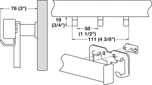 Häfele 807.72.650 TAG - Triple Hook, Symphony Wall Mount System, matte nickel