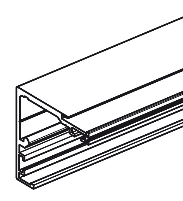 Häfele 940.67.670 Upper Running Track, Slido D-Line12, pre-drilled, aluminum, Length: 6 m (19' 8 1/4"), wall mounted, clear anodized