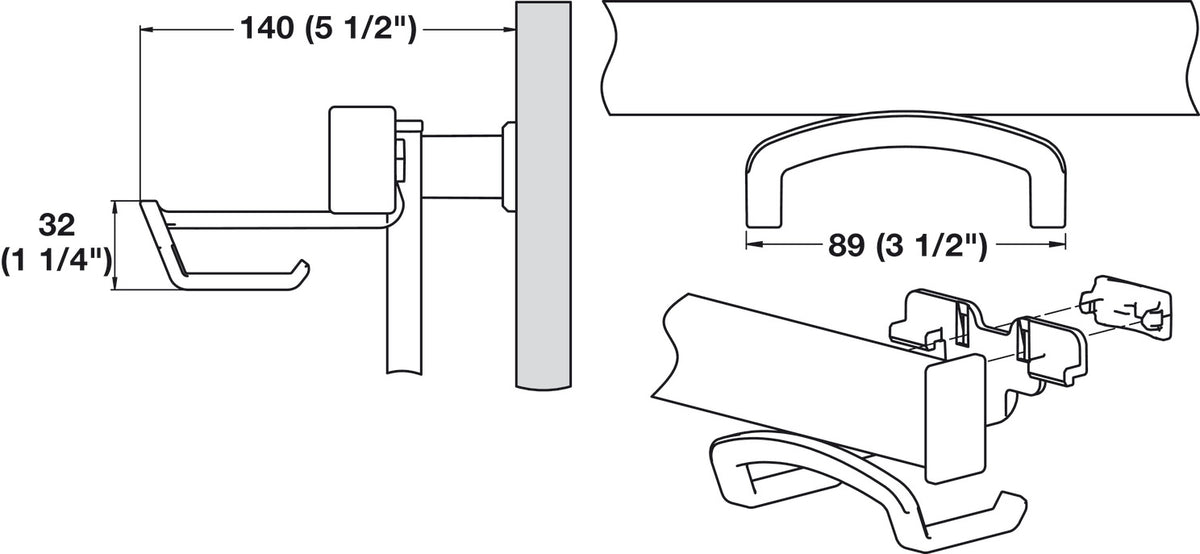 Häfele 807.72.060 TAG - Shoe Hook, Symphony Wall Mount System, matte aluminum