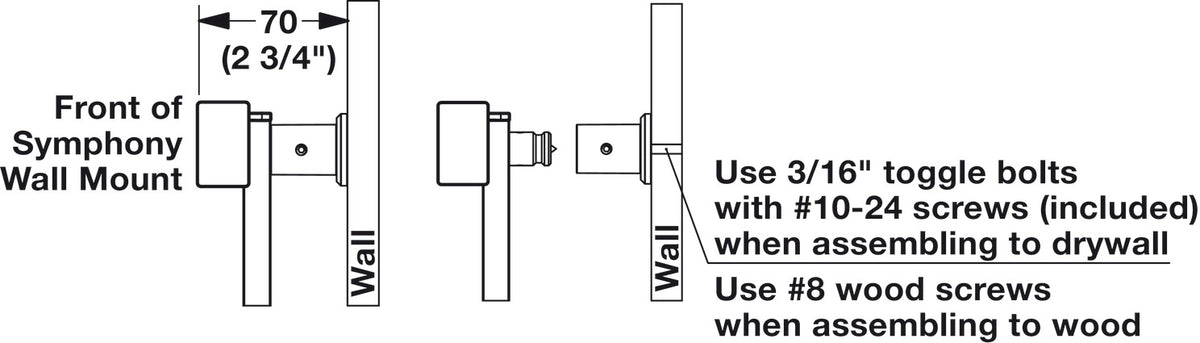 Häfele 807.73.351 TAG - Frame Kit, Octave Symphony Wall Mount System, Width: 35", matte aluminum, pewter leather, anodized