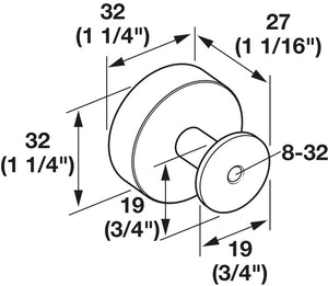Häfele 133.53.317 Knob, Radius, Stainless Steel, Champagne bronze