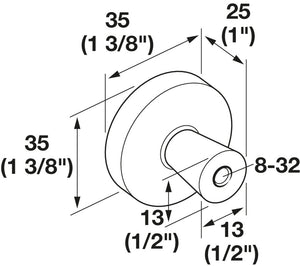 Häfele 133.53.483 Knob, Destine, Zinc, Satin nickel