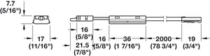 Häfele 833.77.836 Inline Profile Dimmer Switch, with Memory function, for 1190/1191/2190/2191 Profiles, Soft on/off switching with dimming, 24V, max. connected wattage 90W