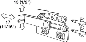 Häfele 290.21.920 Cabinet Hanger, Screw Fixing, Scarpi-4, Right