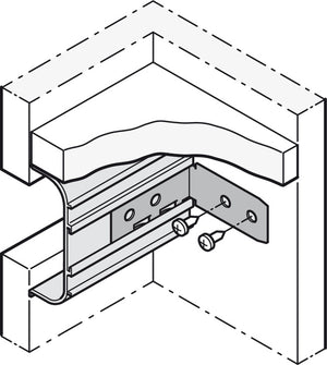 Häfele 126.37.990 Mounting Bracket, Passages, Stainless Steel, 90°